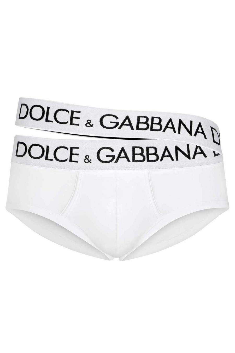 Men * | Brando' Underwear Briefs With Double Waistband Dolce & Gabbana Online White