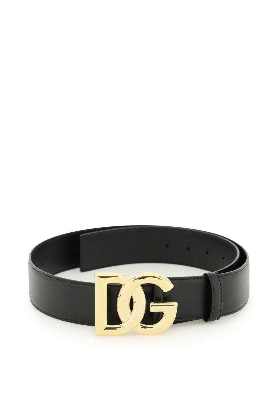 Women * | Leather Belt With Logo Buckle Dolce & Gabbana Outlet Black