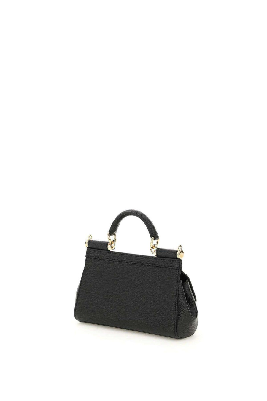 Women * | Small Sicily Bag In Dauphine Leather Dolce & Gabbana Hot Selling Black