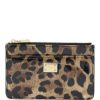 Women * | Leopard Print Leather Medium Cardholder Dolce & Gabbana Store Beige/Black