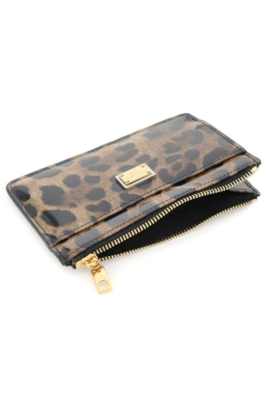 Women * | Leopard Print Leather Medium Cardholder Dolce & Gabbana Store Beige/Black