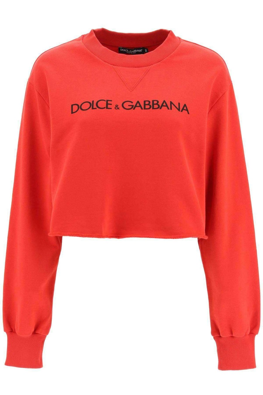 Women * | Logo Print Cropped Sweatshirt Dolce & Gabbana Top Selling Red