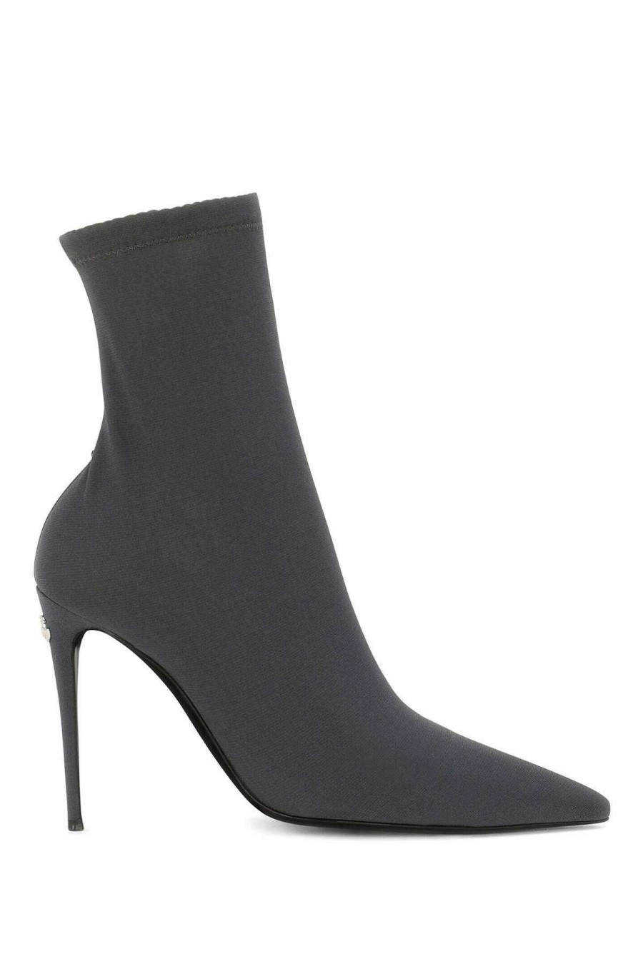 Women * | Stretch Jersey Ankle Boots Dolce & Gabbana Limited Edition Grey