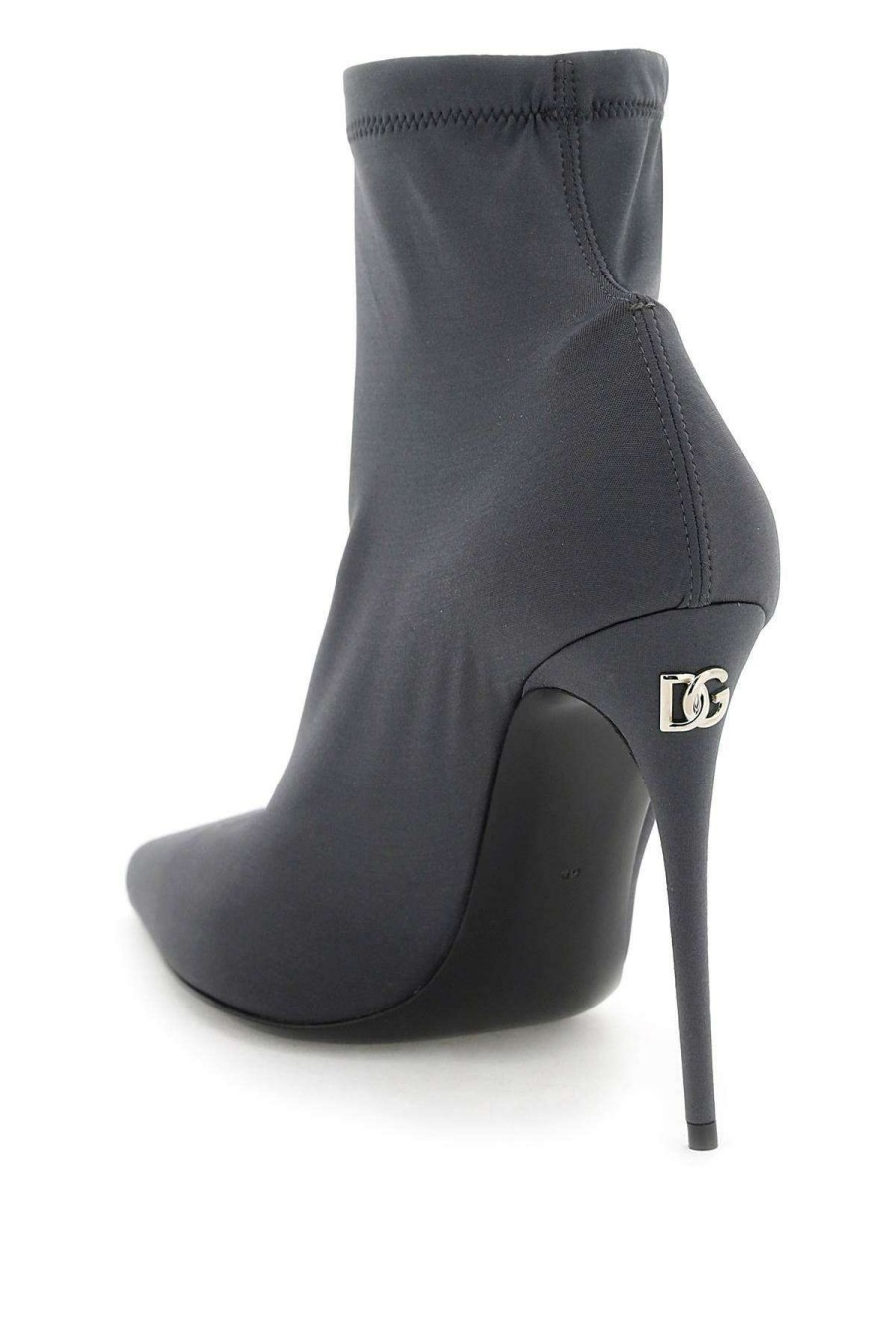 Women * | Stretch Jersey Ankle Boots Dolce & Gabbana Limited Edition Grey