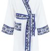 Men * | Blu Mediterraneo' Bathrobe Dolce & Gabbana Excellent Quality White/Blue