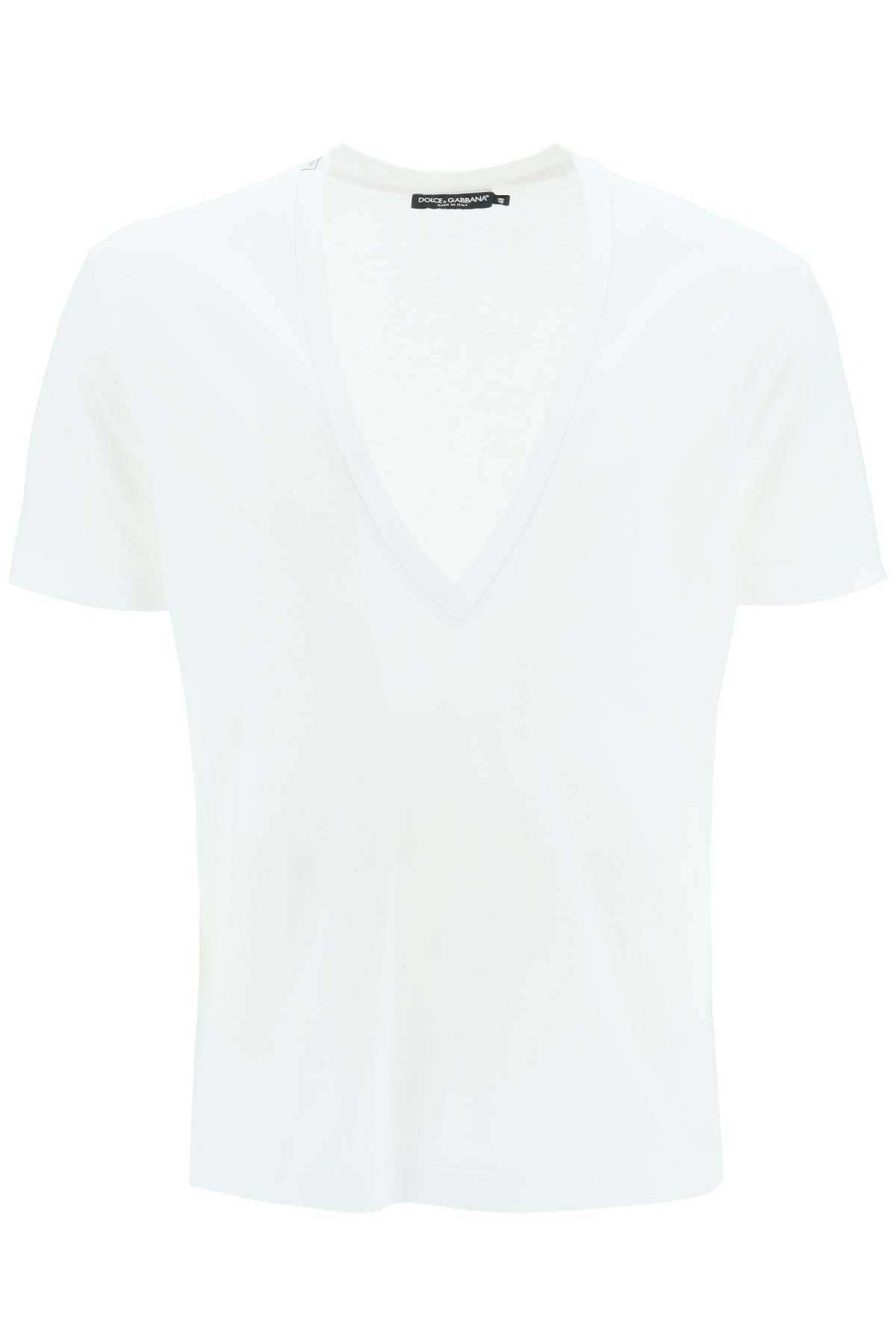 Men * | V-Neck T-Shirt Dolce & Gabbana Large Choice White