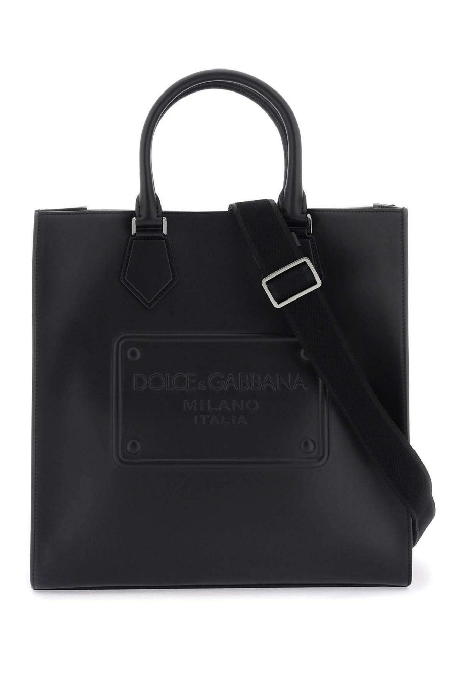 Men * | Embossed Logo Tote Bag Dolce & Gabbana Store Black