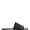 Men * | Leather Sliders With Logo Dolce & Gabbana Excellent Black