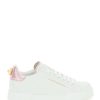 Women * | Portofino Sneakers With Pearl Dolce & Gabbana Top Sellers White/Pink