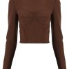 Women * | Jersey Bustier Top Dolce & Gabbana Good Quality Brown