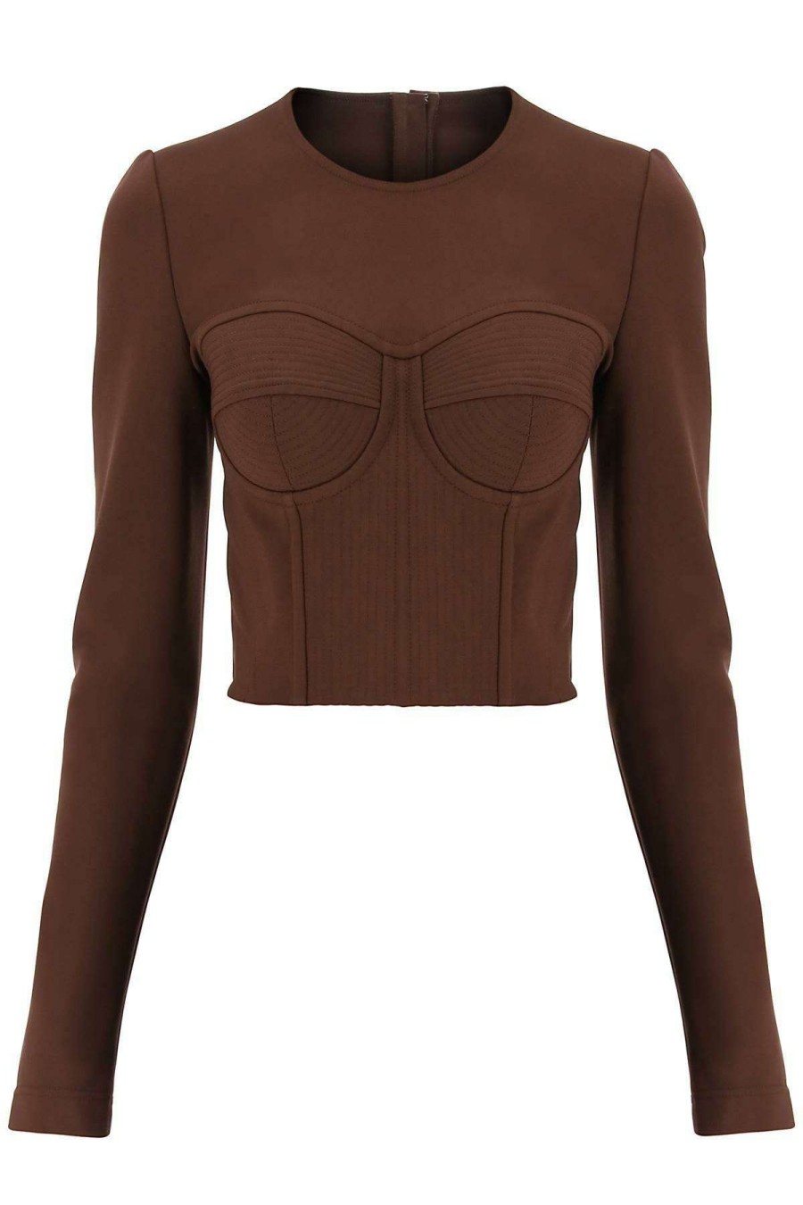 Women * | Jersey Bustier Top Dolce & Gabbana Good Quality Brown