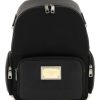 Men * | Nylon And Leather Backpack Dolce & Gabbana Bargain Sale Black