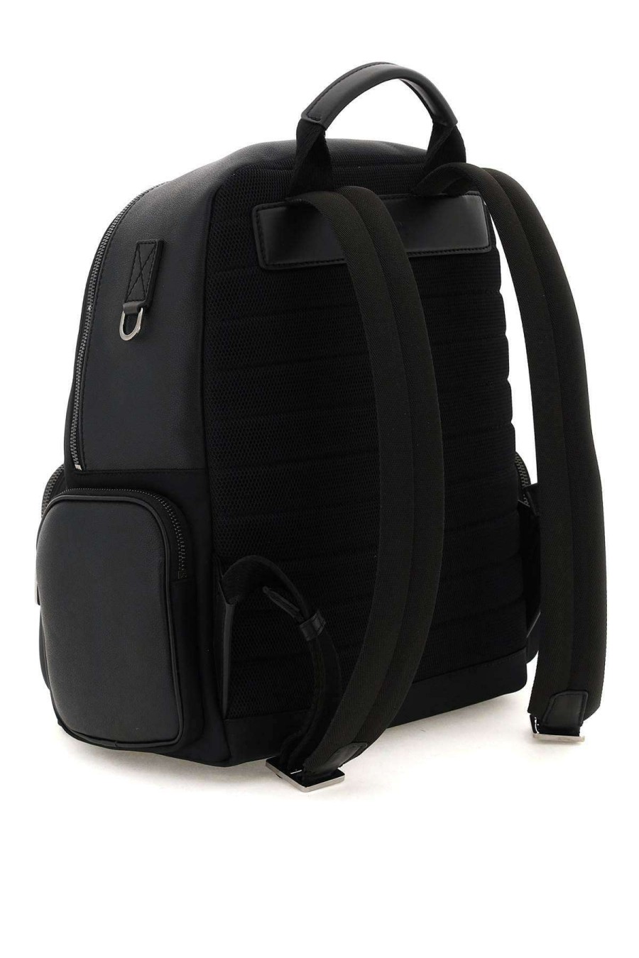 Men * | Nylon And Leather Backpack Dolce & Gabbana Bargain Sale Black