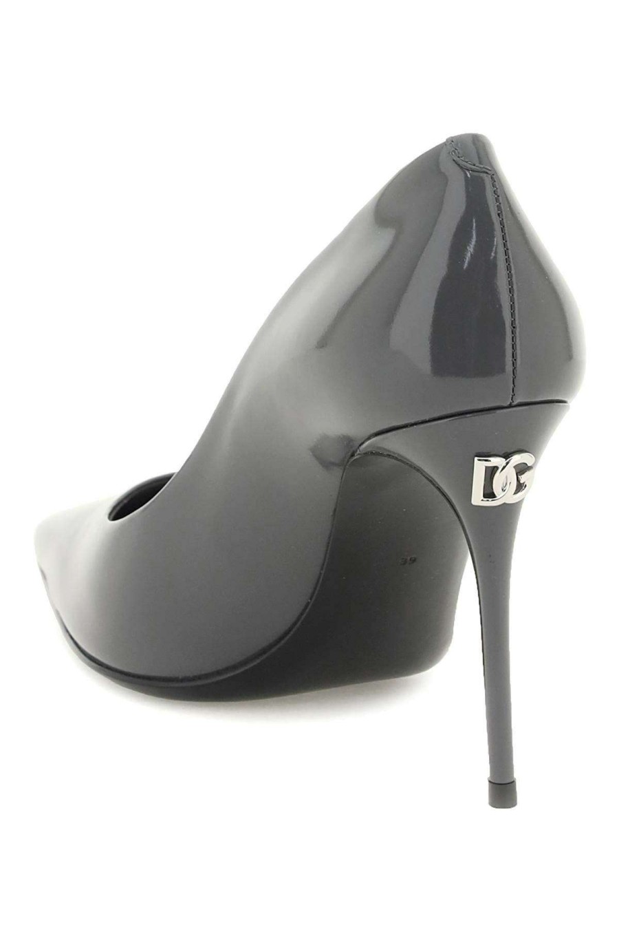 Women * | Patent Leather Pumps Dolce & Gabbana Online Store Grey