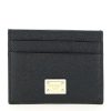 Women * | Leather Card Holder With Logo Plaque Dolce & Gabbana Top Sellers Black