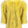 Women * | Oversized Faux Fur Jacket Dolce & Gabbana Attractive Yellow/Black