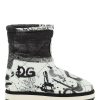 Women * | Printed Nylon Boots Dolce & Gabbana Online Sales White/Black