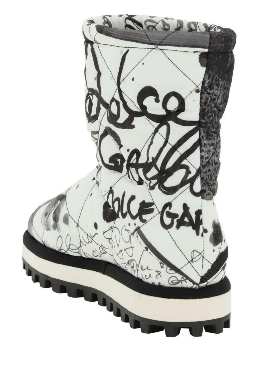 Women * | Printed Nylon Boots Dolce & Gabbana Online Sales White/Black