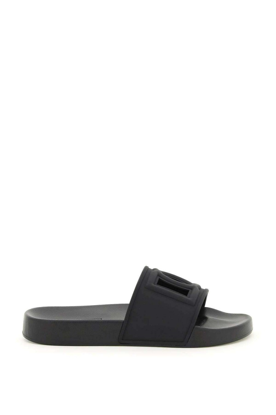 Women * | Logoed Slides Dolce & Gabbana Hot Selling Black