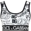 Women * | Graffiti Print Sports Bra Dolce & Gabbana Low Price White/Black