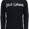 Men * | Logo Embroidered Light Wool Sweater Dolce & Gabbana Attractive Black