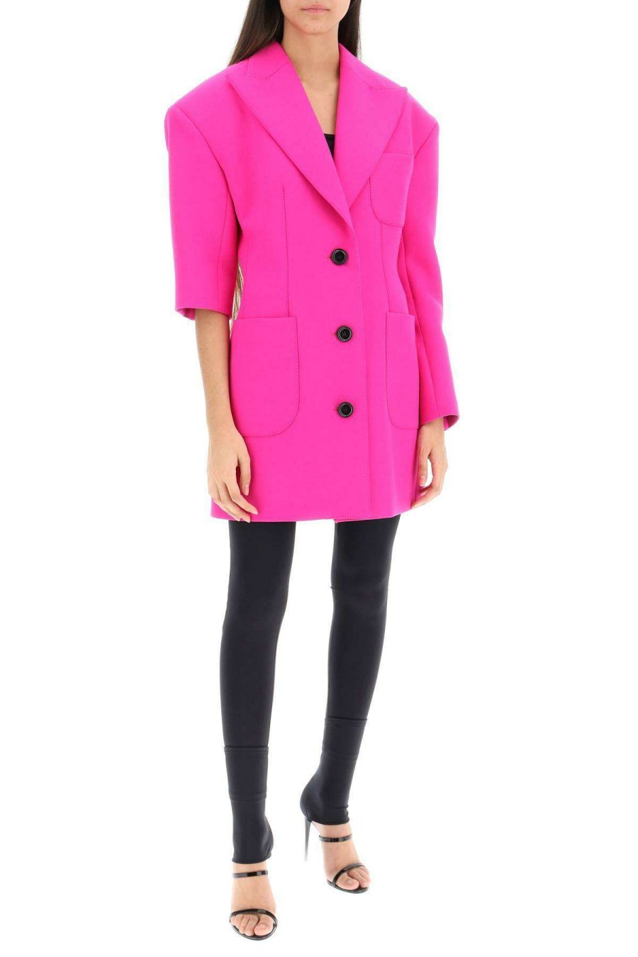 Women * | Asymmetrical Sleeves Jacket Dolce & Gabbana Featured Fuchsia