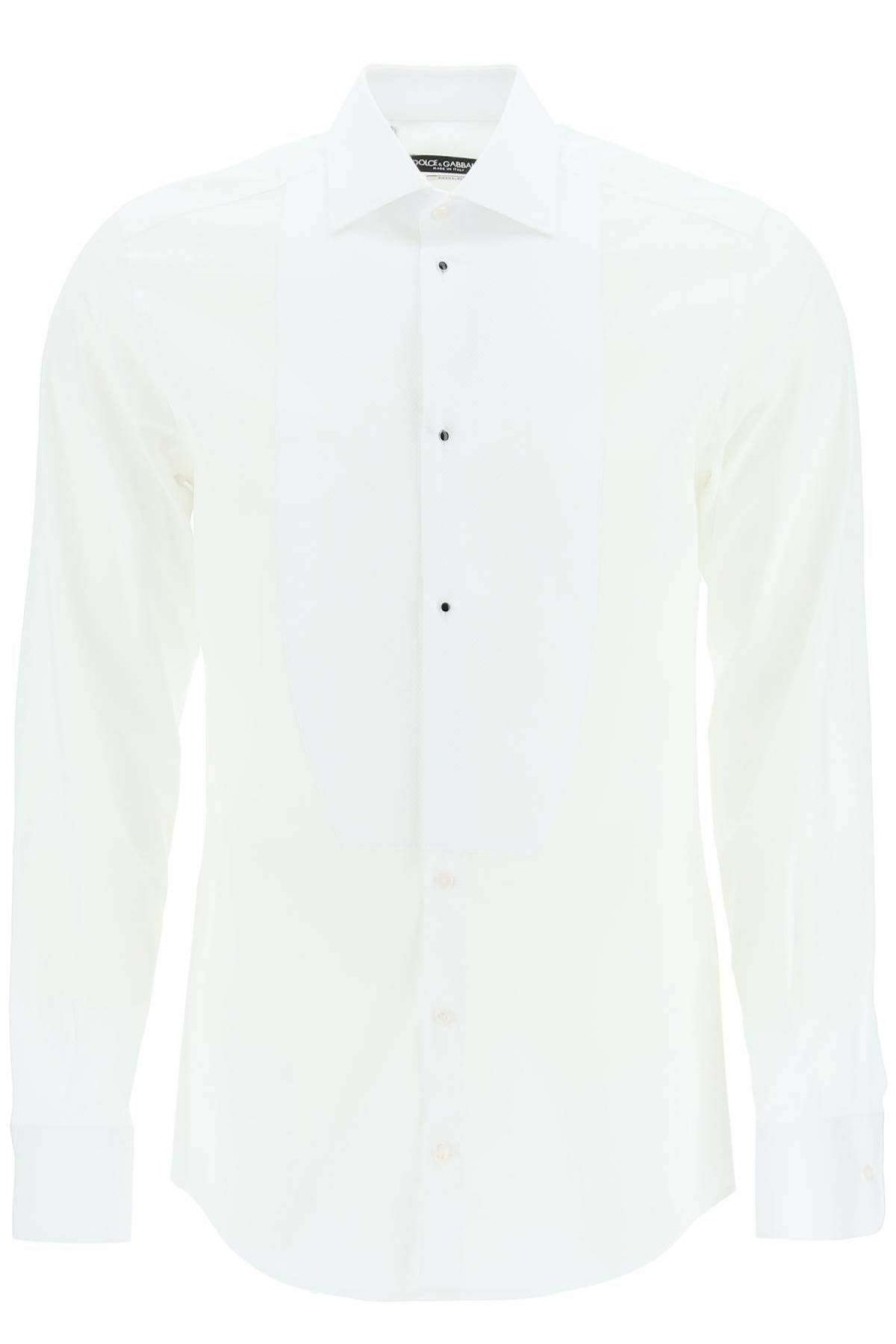 Men * | Cotton Gold-Fit Tuxedo Shirt Dolce & Gabbana Attractive White