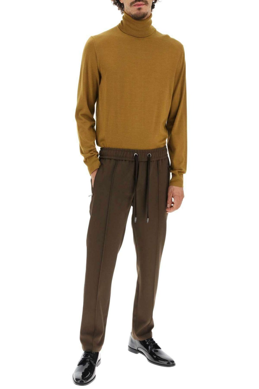 Men * | Semi-Formal Wool Blend Trousers Dolce & Gabbana Excellent Quality Brown