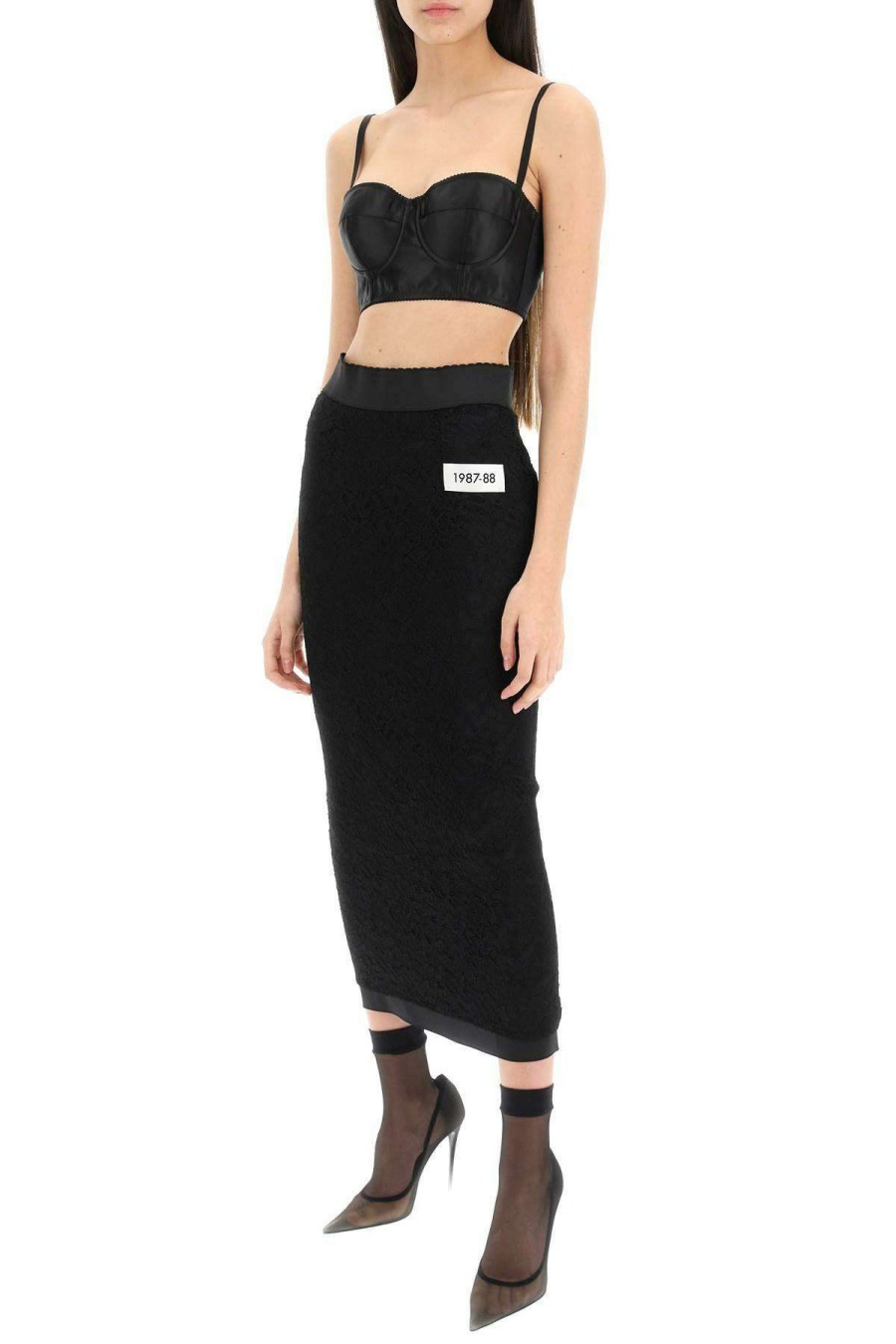 Women * | Lace Pencil Skirt Dolce & Gabbana New Threads Black