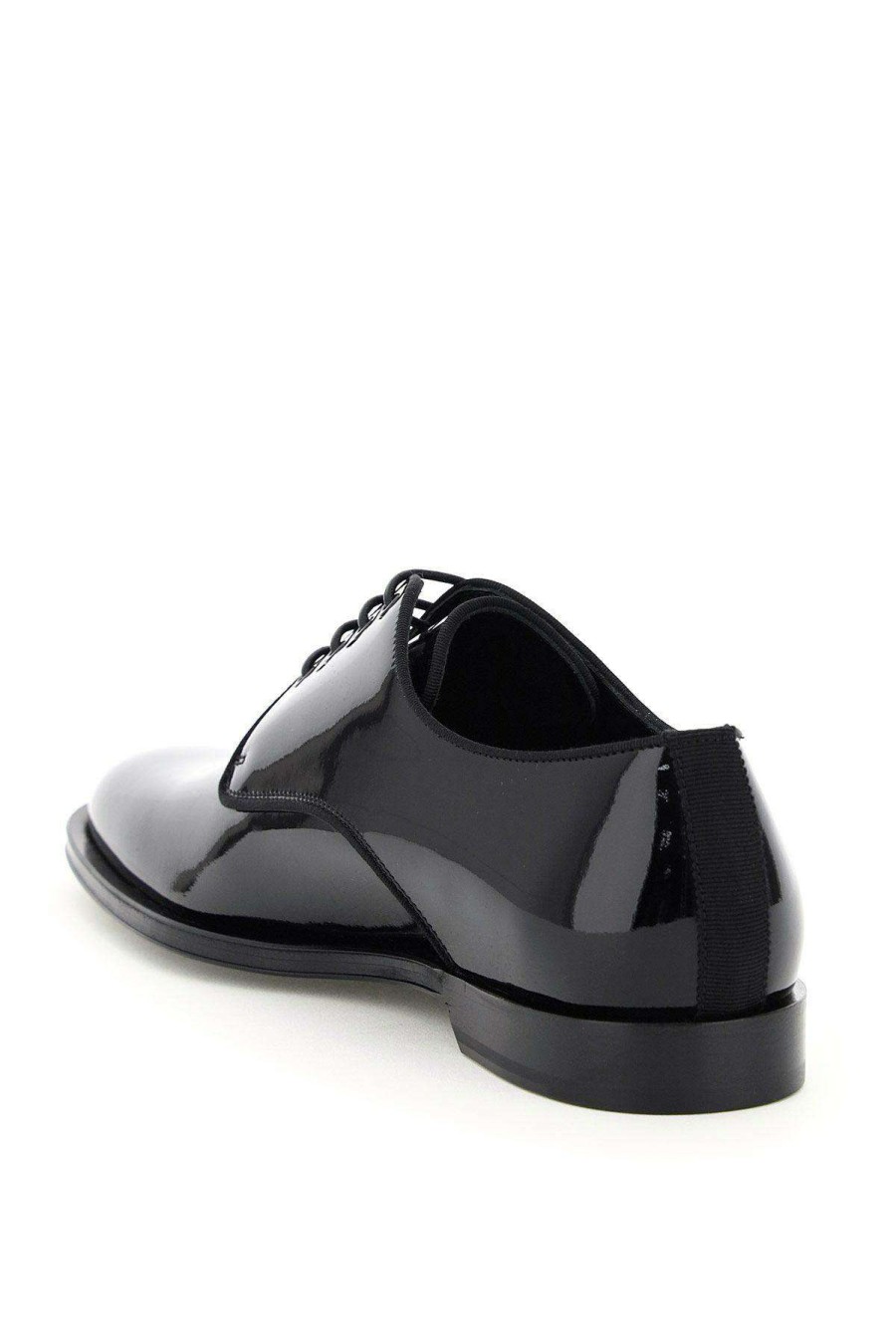 Men * | Raffaello Patent Lace-Ups Dolce & Gabbana Outlet Black