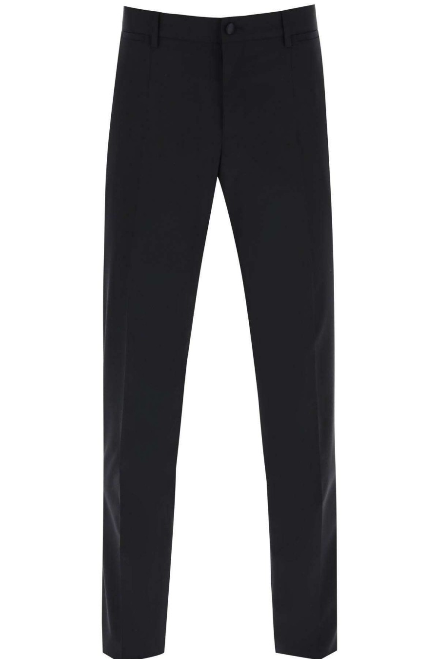 Men * | Stretch Wool Tuxedo Trousers Dolce & Gabbana Special Offers Black