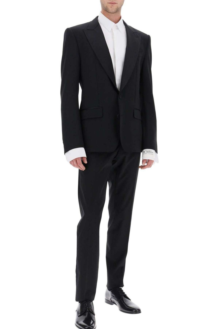 Men * | Stretch Wool Tuxedo Trousers Dolce & Gabbana Special Offers Black