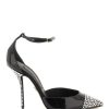 Women * | Patent Leather Pumps With Rhinestones Dolce & Gabbana Discounts Black