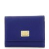 Women * | French Flap Wallet Dolce & Gabbana 100% Guarantee Blue