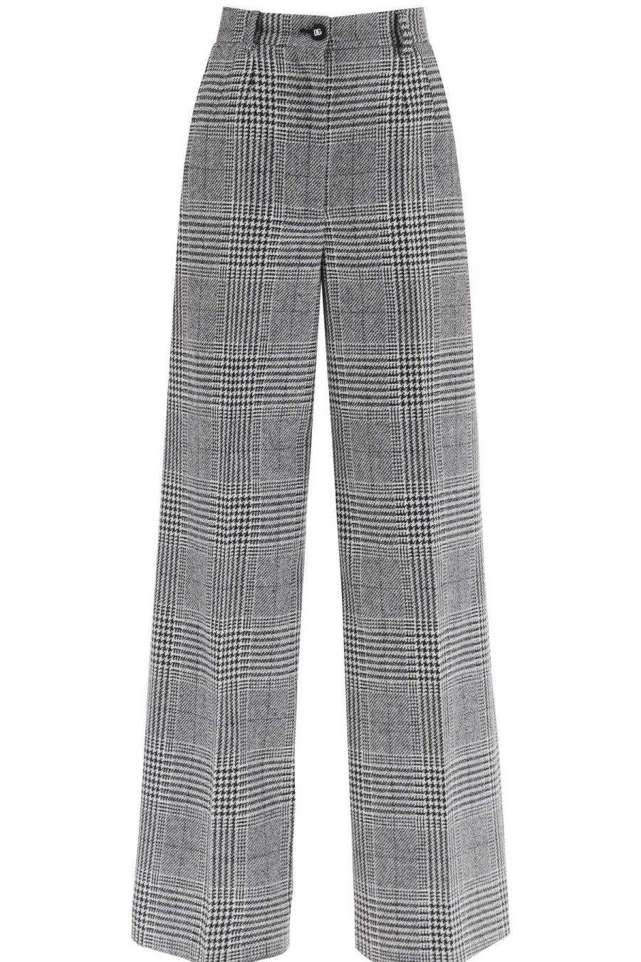 Women * | Prince Of Wales Trousers Dolce & Gabbana Store Grey/Black