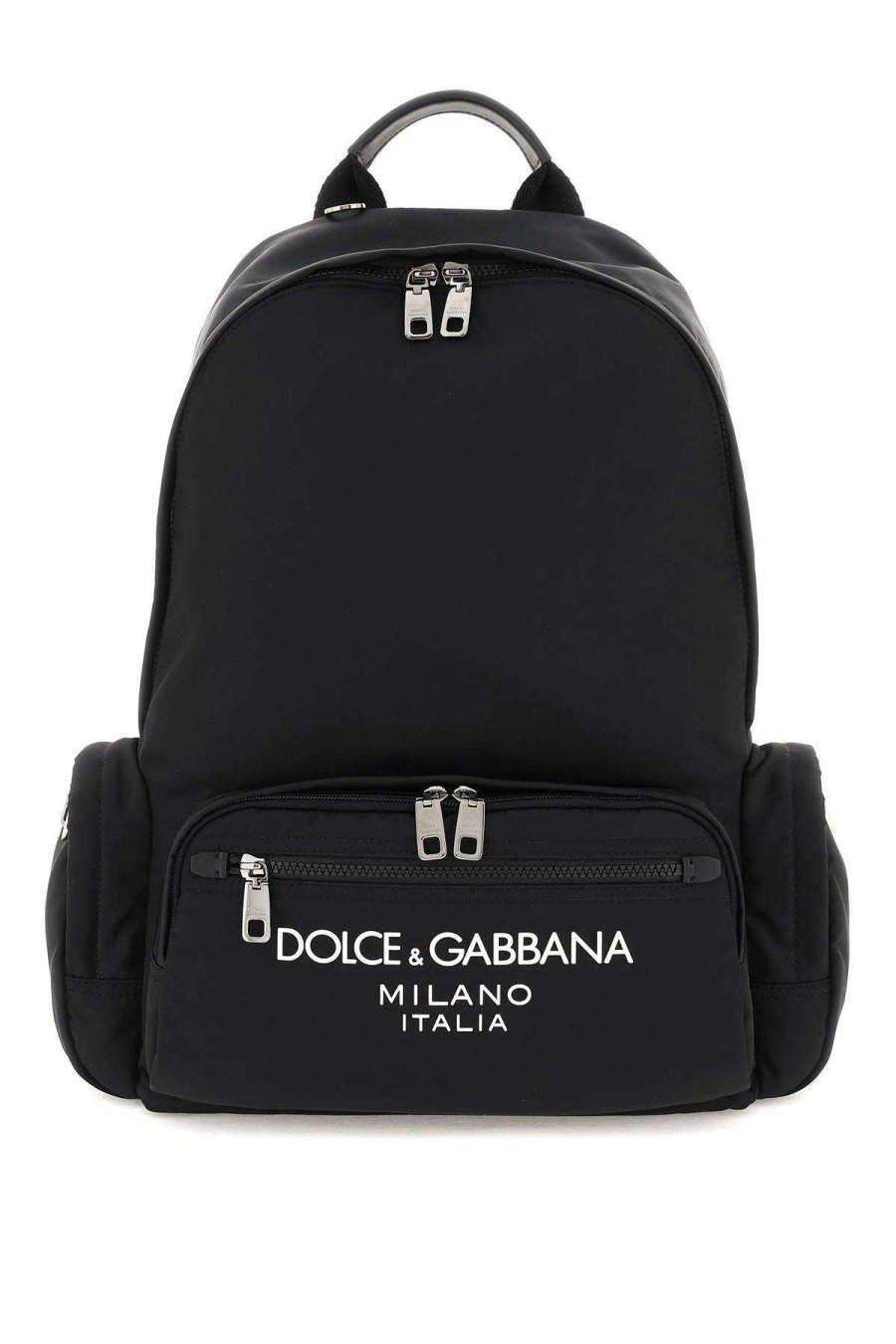 Men * | Nylon Backpack With Logo Dolce & Gabbana Shop Black