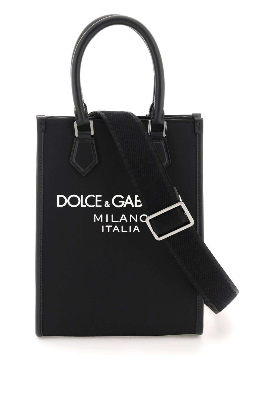 Men * | Small Nylon Tote Bag With Logo Dolce & Gabbana Attractive Black