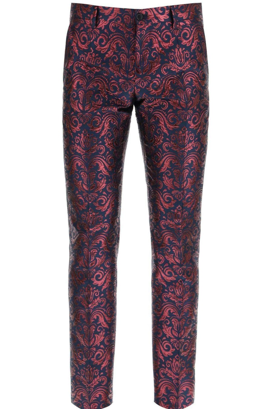 Men * | Lurex Jacquard Trousers Dolce & Gabbana Limited Edition Blue/Red