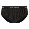 Men * | Striped Underwear Briefs Dolce & Gabbana New Threads Black