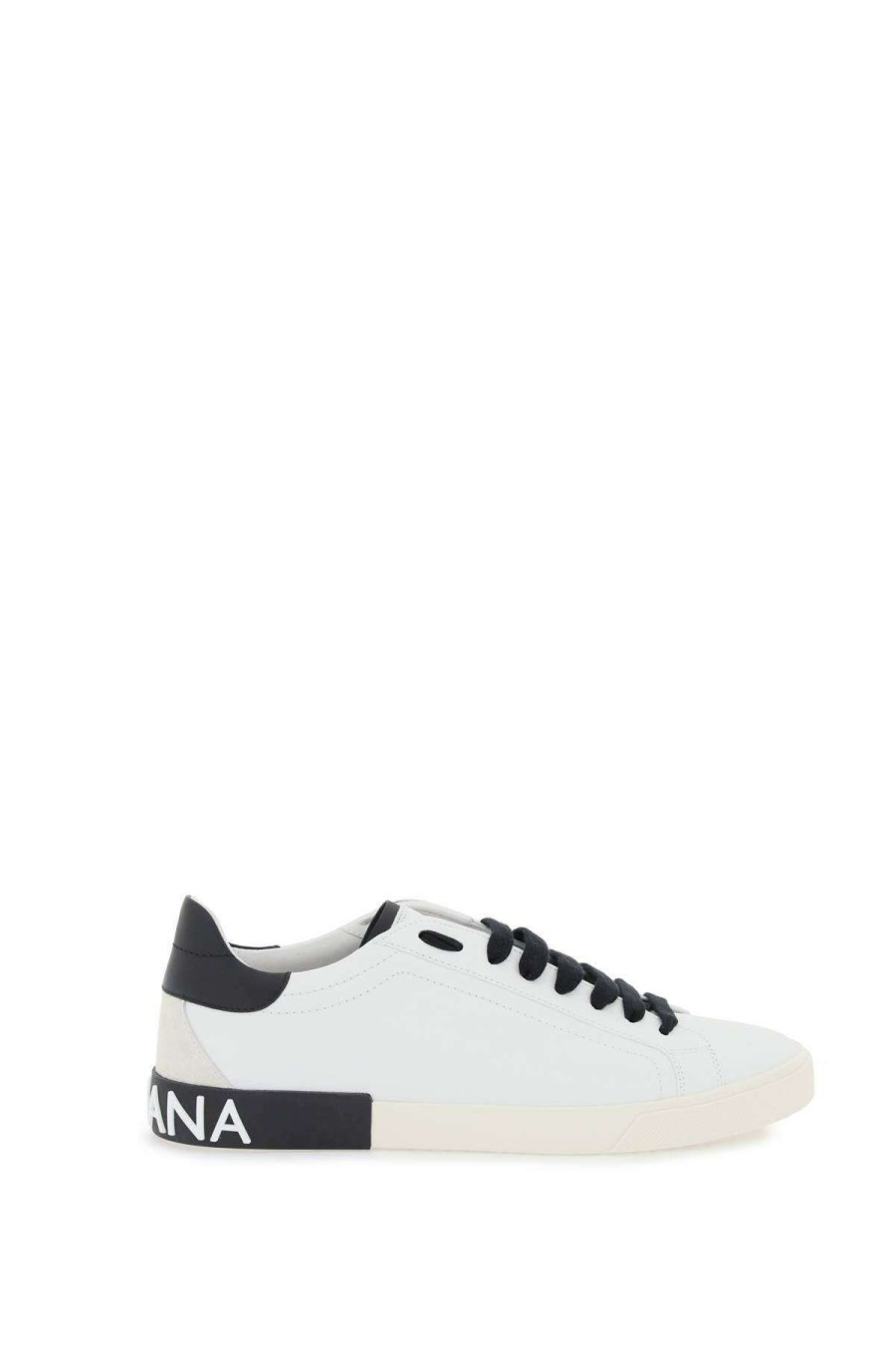 Men * | Portofino Nappa Leather Sneakers Dolce & Gabbana Discounts White/Black