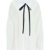 Women * | Oversized Shirt With Ribbons Dolce & Gabbana Excellent Quality White