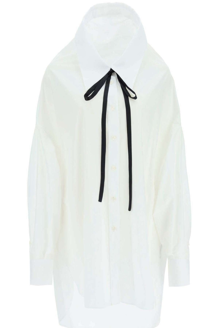 Women * | Oversized Shirt With Ribbons Dolce & Gabbana Excellent Quality White