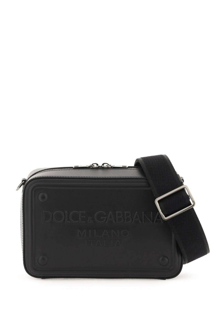 Men * | Leather Crossbody Bag Dolce & Gabbana 100% Guarantee Black