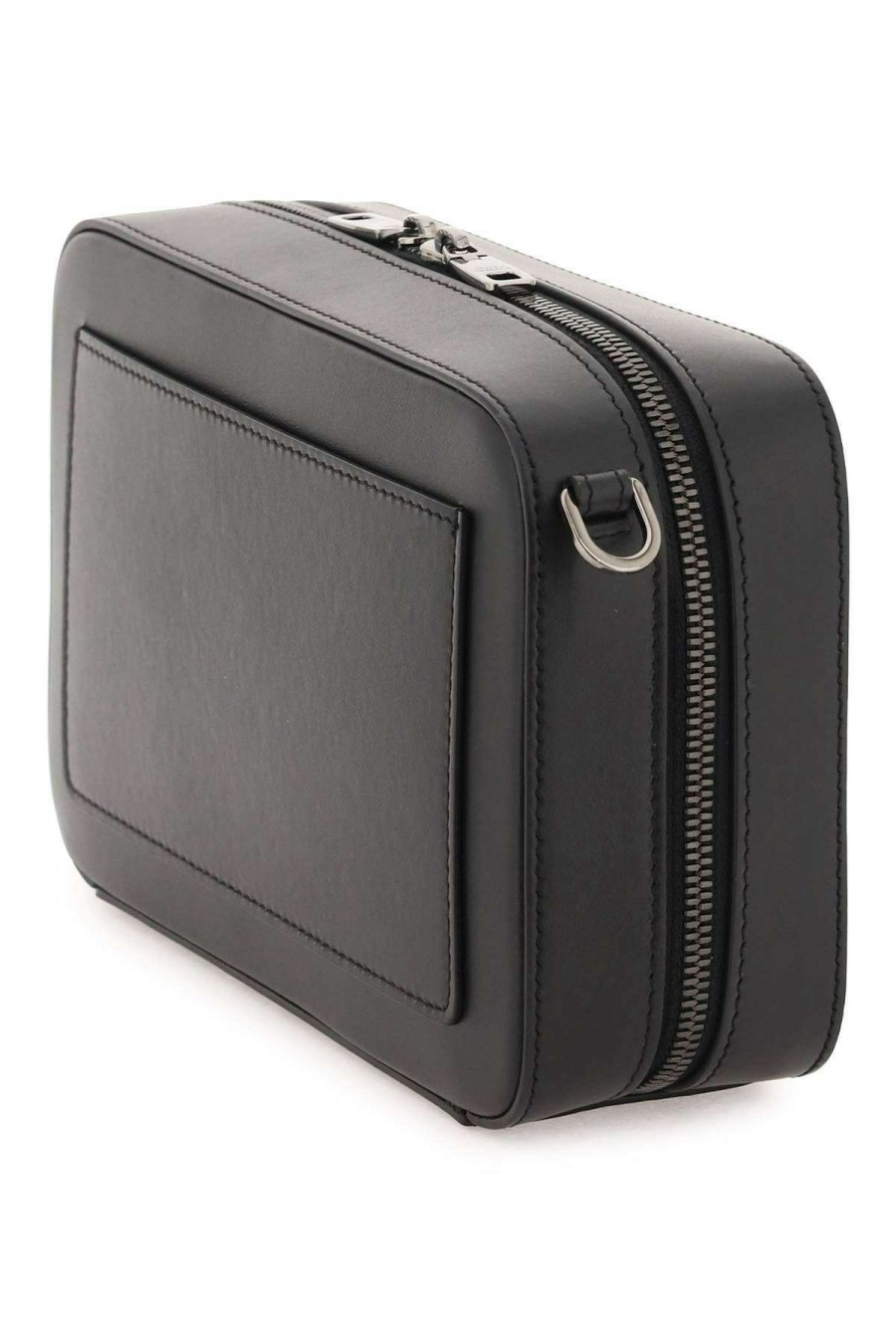 Men * | Leather Crossbody Bag Dolce & Gabbana 100% Guarantee Black