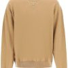 Men * | Cashmere Sweater With Metal Logo Dolce & Gabbana Online Sales Beige/Brown