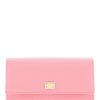 Women * | Dauphine Leather Wallet Dolce & Gabbana Bargain Sale Pink