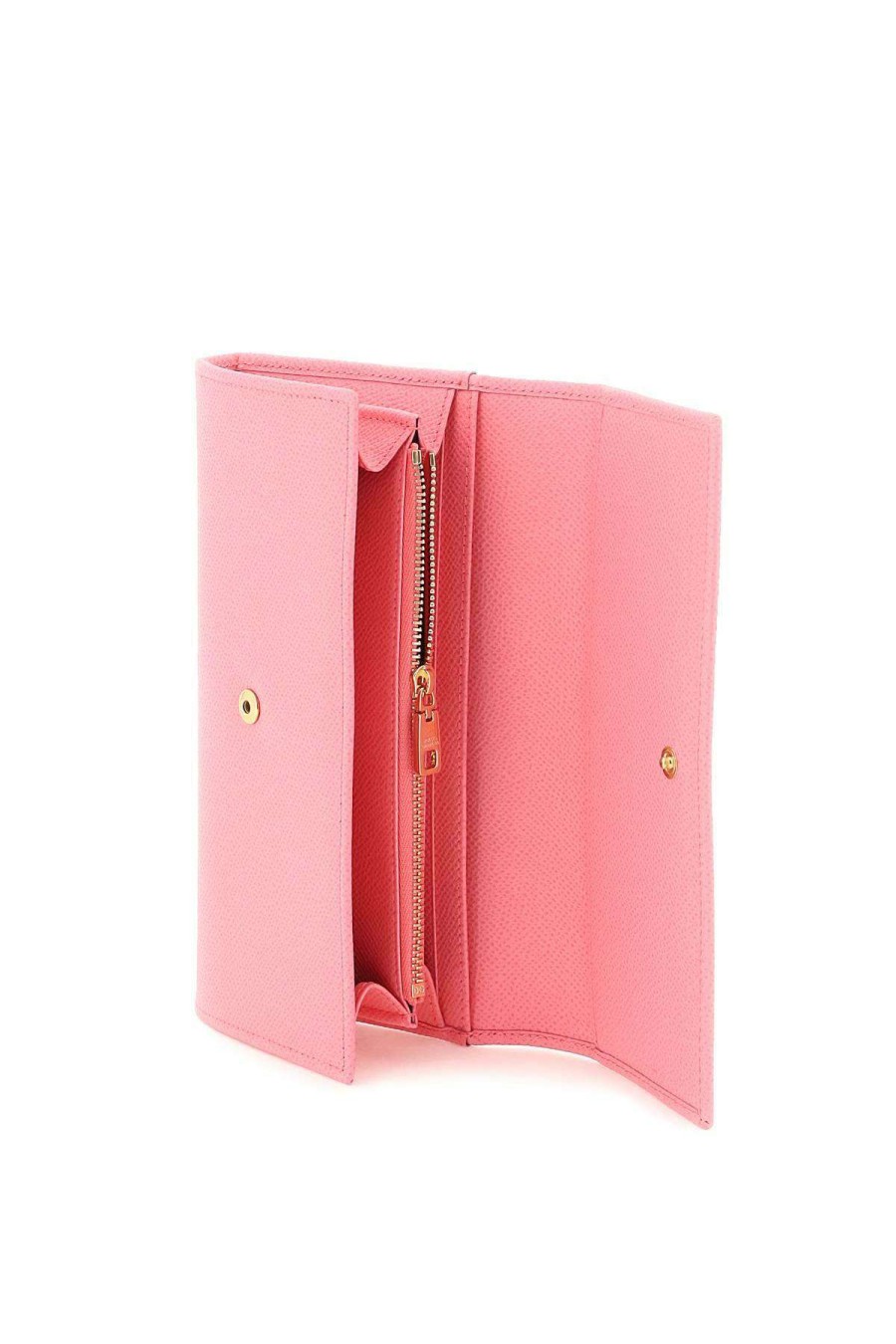 Women * | Dauphine Leather Wallet Dolce & Gabbana Bargain Sale Pink