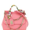 Women * | Mediu,M Sicily Bag In Dauphine Leather Dolce & Gabbana Special Style Pink