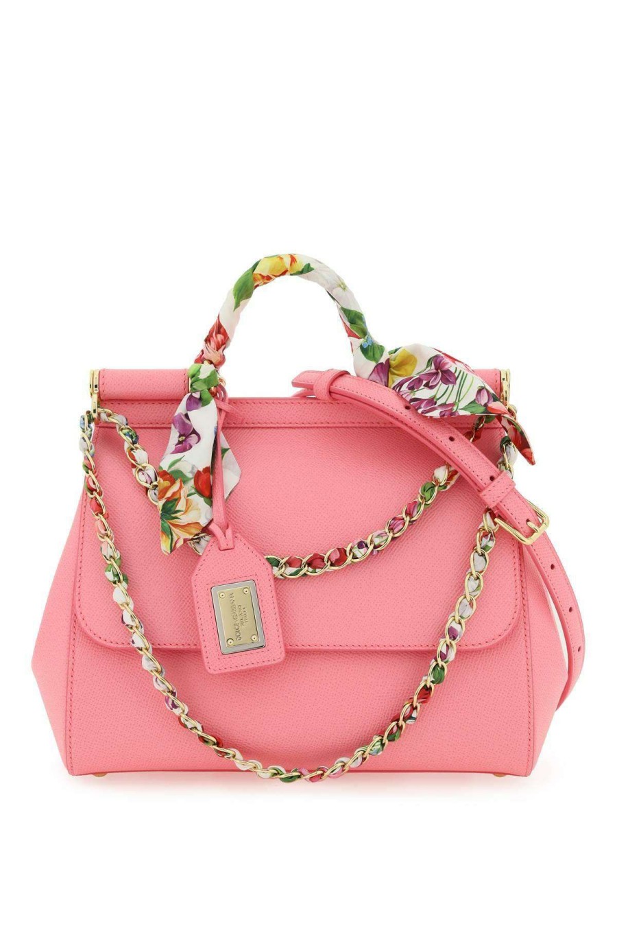 Women * | Mediu,M Sicily Bag In Dauphine Leather Dolce & Gabbana Special Style Pink