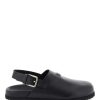 Men * | Leather Clogs With Buckle Dolce & Gabbana Top Selling Black